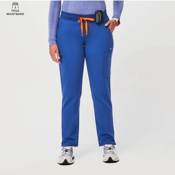FIGS Yola Scrub Pant Winning Blue Small Medical Nurse Doctor Orange - Picture 1 of 8